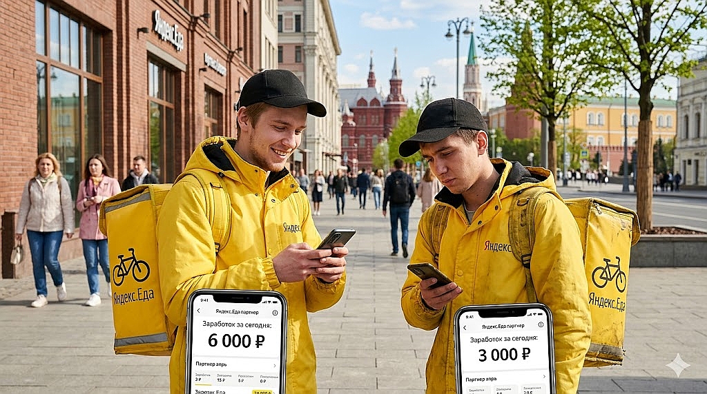 Работа курьер 2/2 в Яндекс Еда 2026: 6 000 ₽ в день - миф или реальность? Считаем честно на реальных сменах