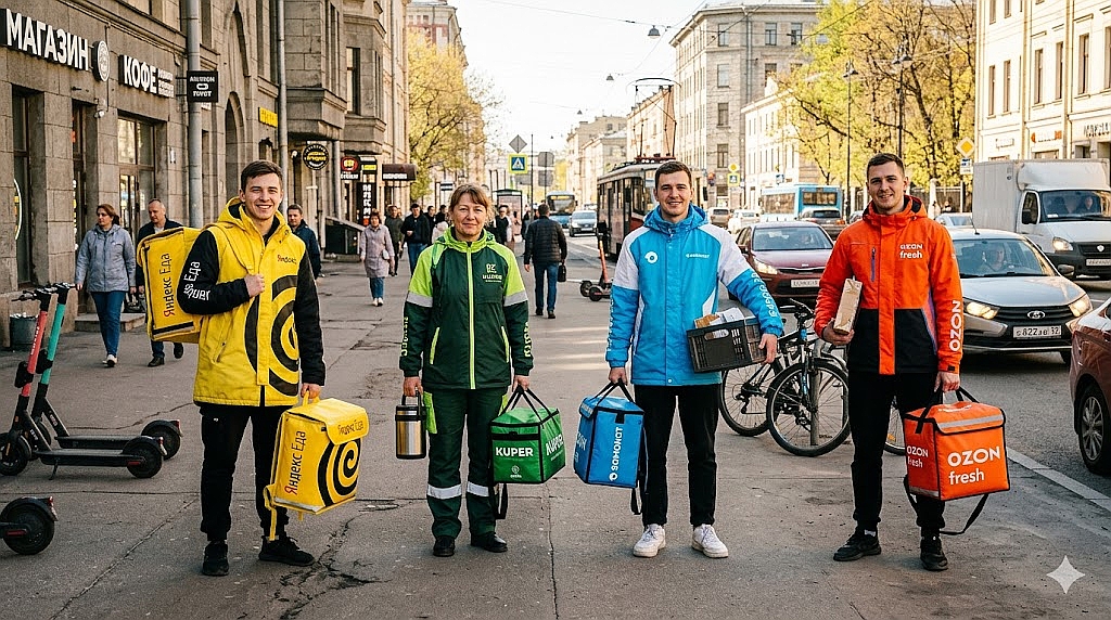 Яндекс Еда, Ozon, Самокат, Купер: мегасравнение 4 сервисов для курьеров в 2026 году