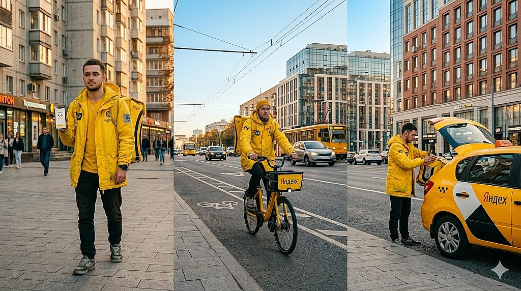 Зарплата курьера Яндекс Еда в апреле 2026: таблица по 10 городам, трём видам транспорта и трём графикам